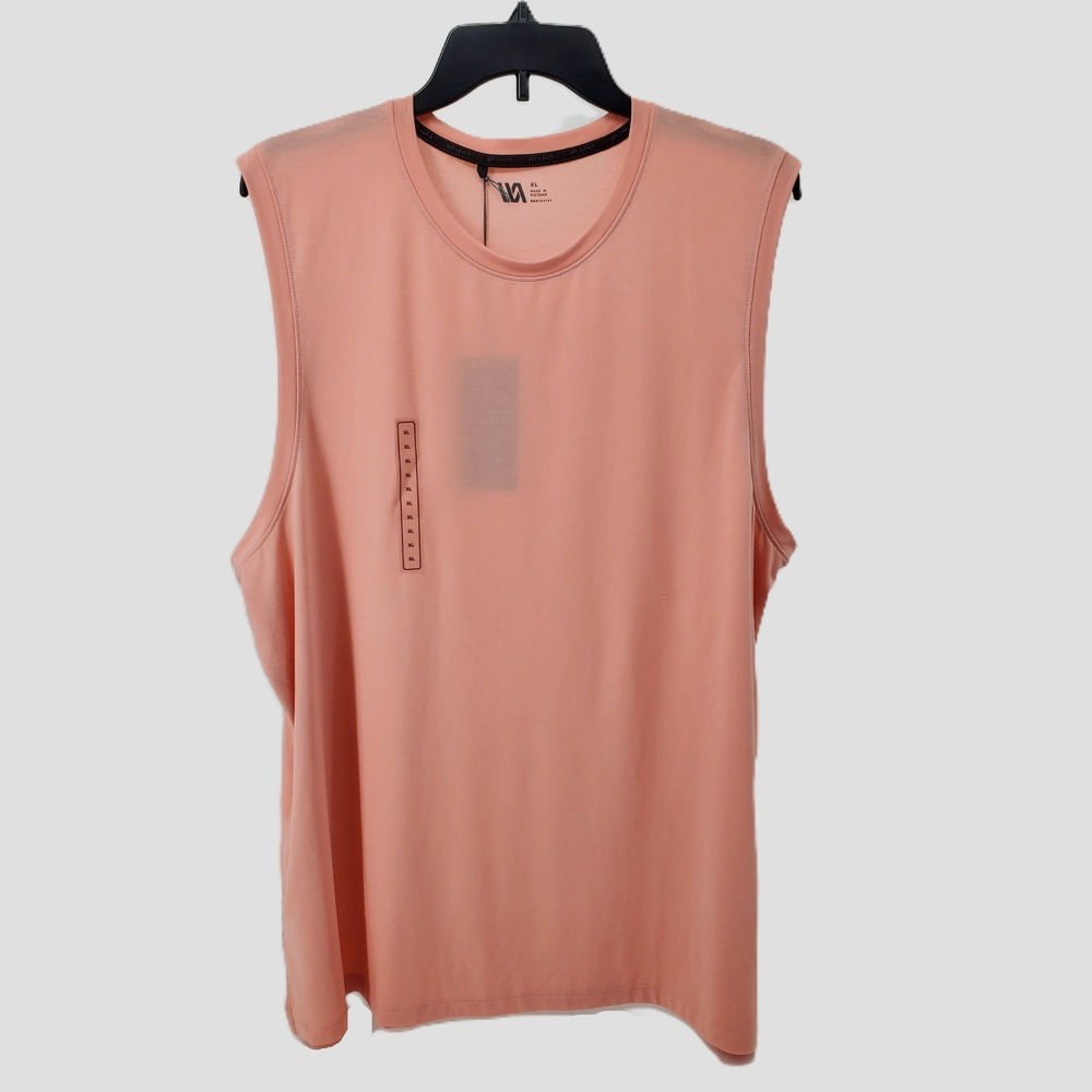 VRST‎ Mens Sleeveless Tank Top Peach XL Performance Moisture Wicking Stretch